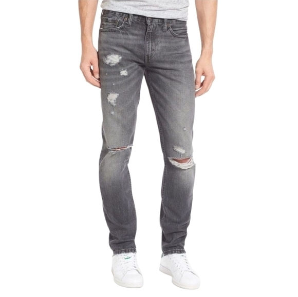 Levi's Other - Levi's 511 Distressed Charcoal Black Slim Fit Men Jeans Size 38